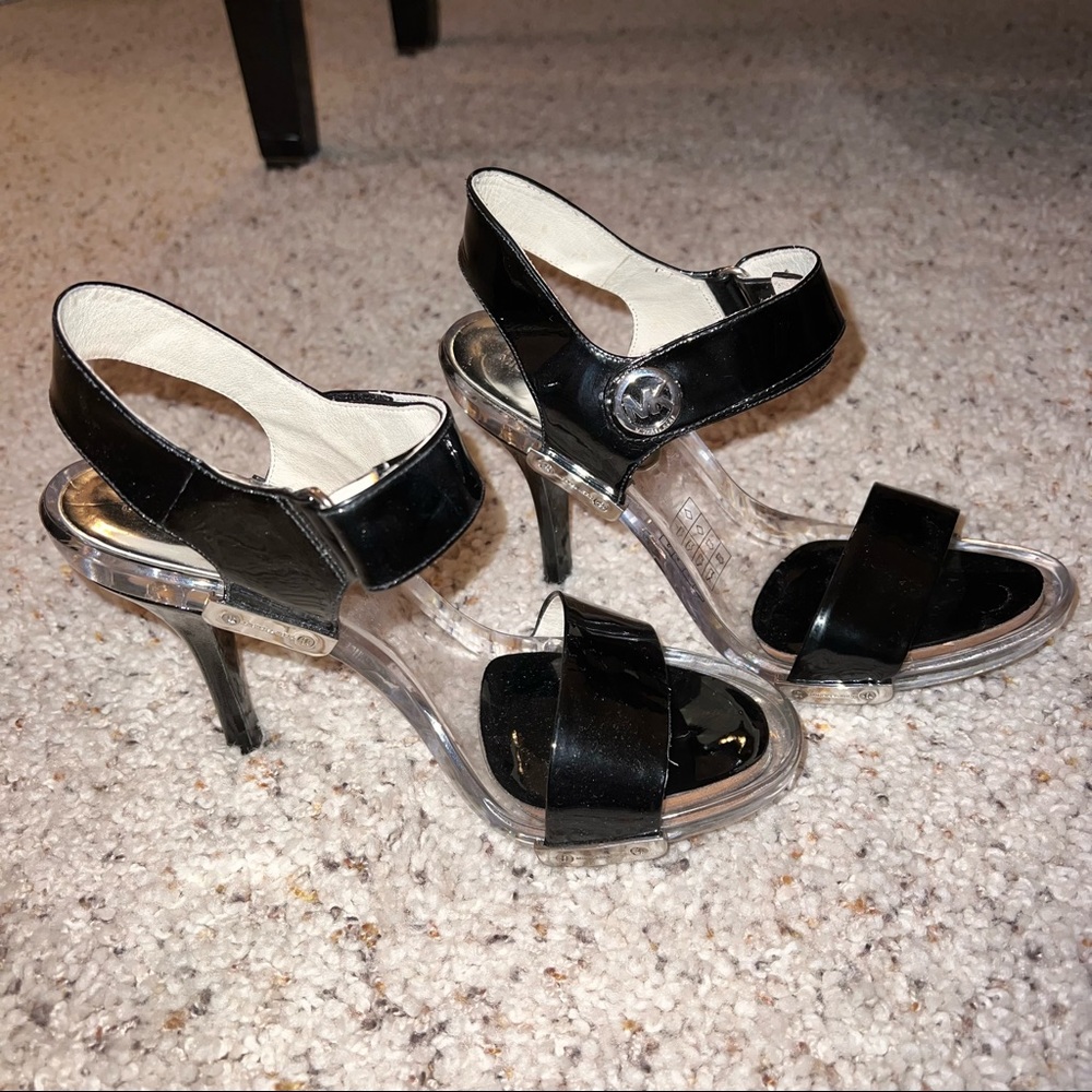 Michael Kors Leather Black Clear Heels